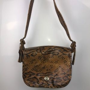 Lizard Brown and Black Handbag